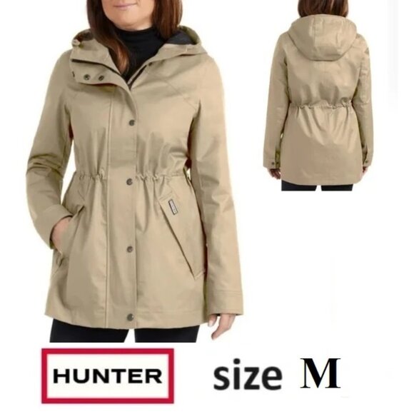 NEW Hunter Ladies' Water & Wind Resistant Rain Jacket, Tan Medium NWT - Picture 1 of 9